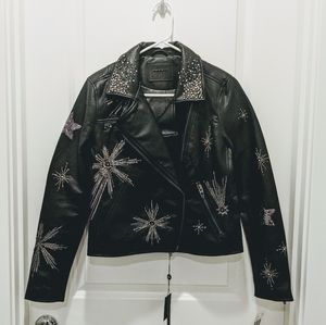 NWT Blanknyc Vegan Leather Moto Jacket Star M